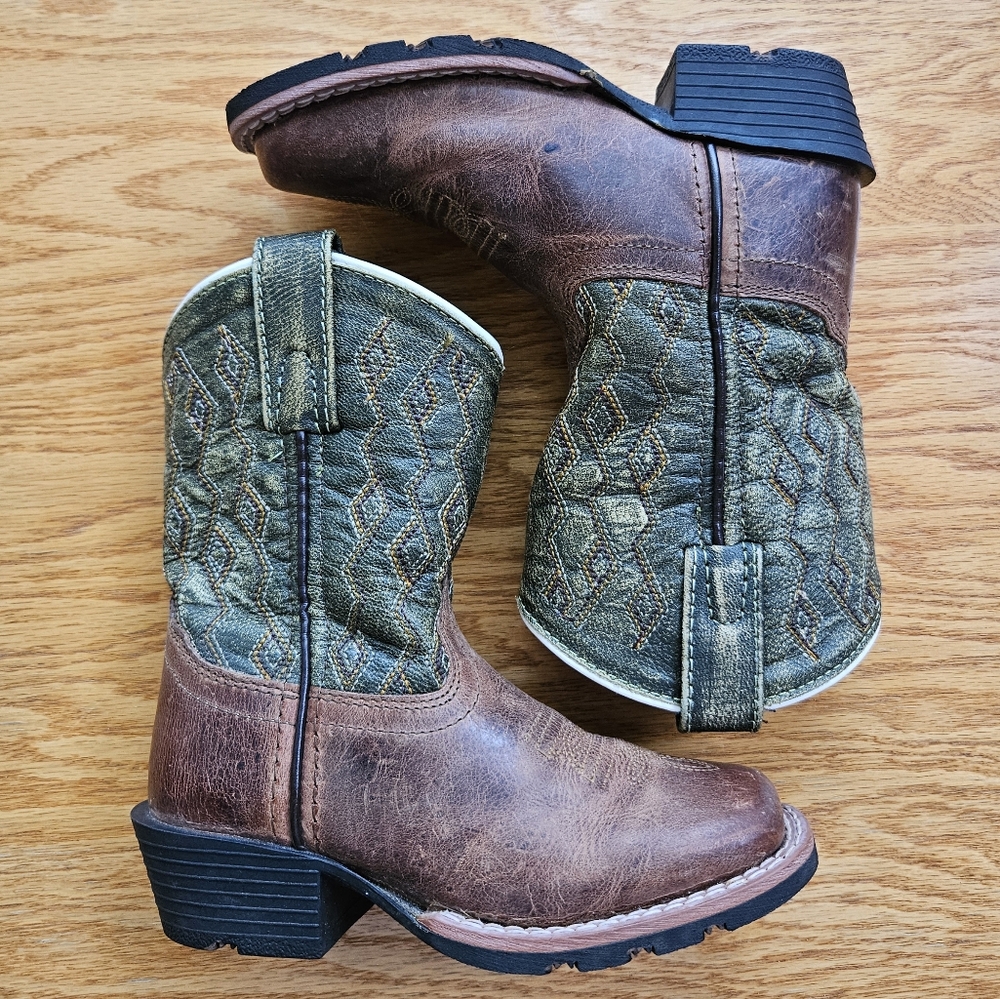 Dan Post Youth Brown and Green Western Boots